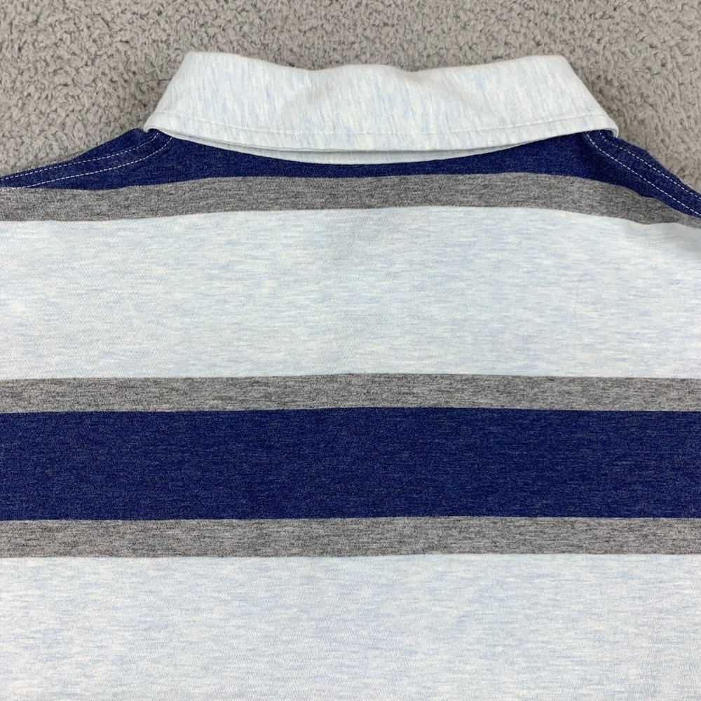 Patagonia Squeaky Clean Polo Mens Large Blue Grey Striped Front Pocket Shirt - Picture 5 of 12